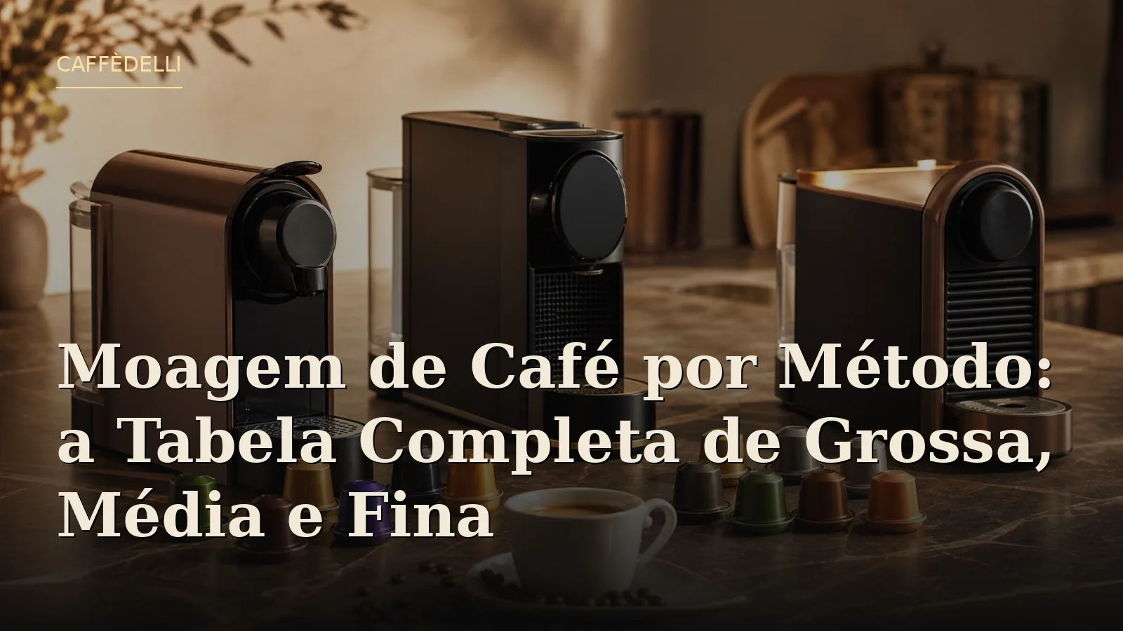 Moagem de Café: Tabela por Método (Grossa, Média, Fina)