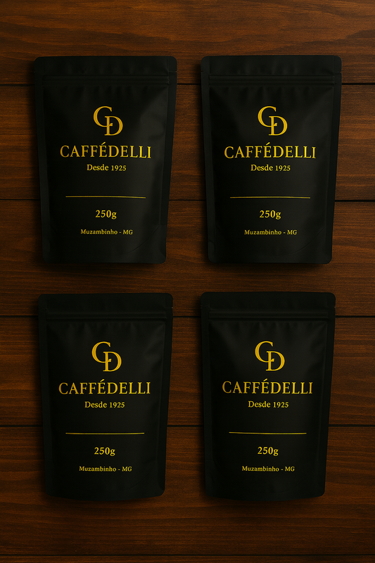 Kit Caffédelli 4×250g – Café Especial em Grãos (1kg Total)